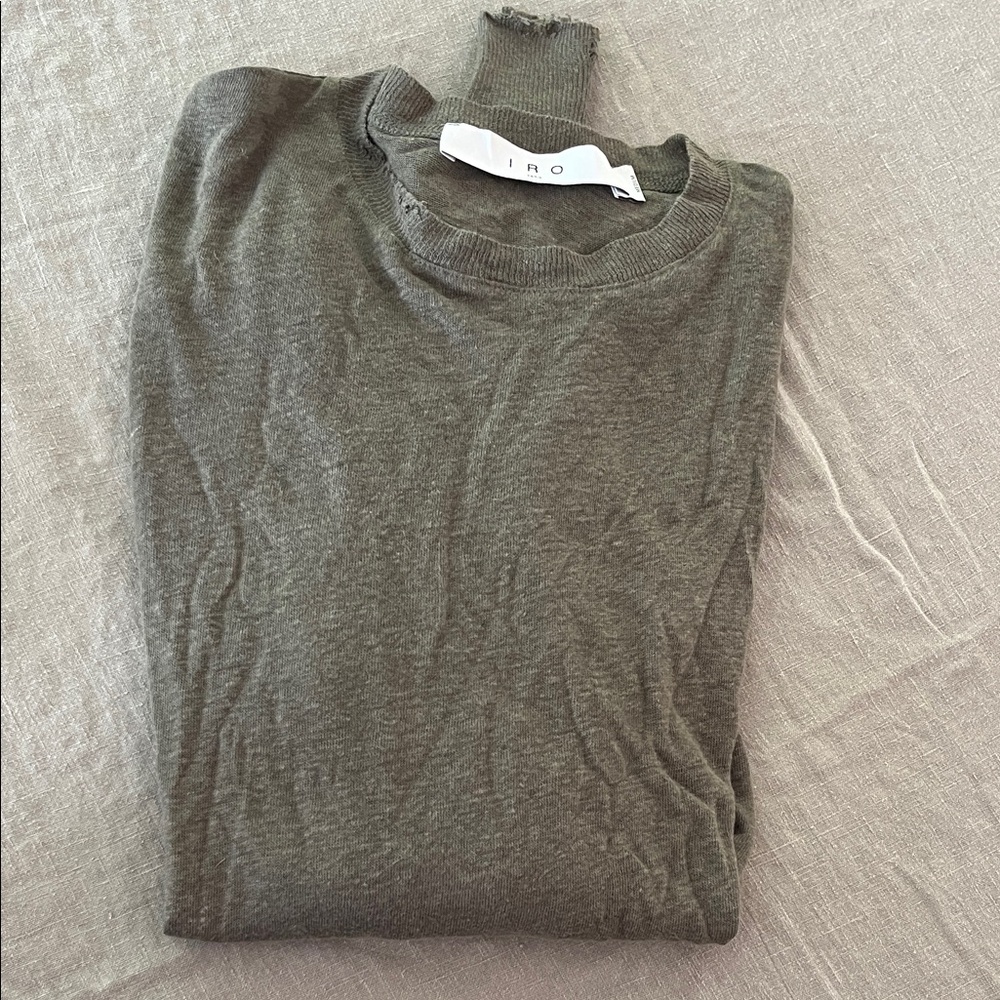 IRO Men's Crewneck Sweater in Olive Green